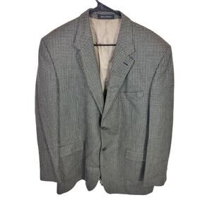 Chaps Lambswool‎ Coat Gray Herringbone 2-Button Career Business Men's Size 46L